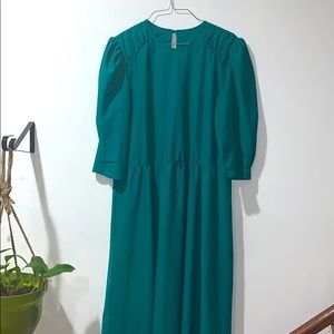 Vintage Tabby Teal Pullover A-line Dress